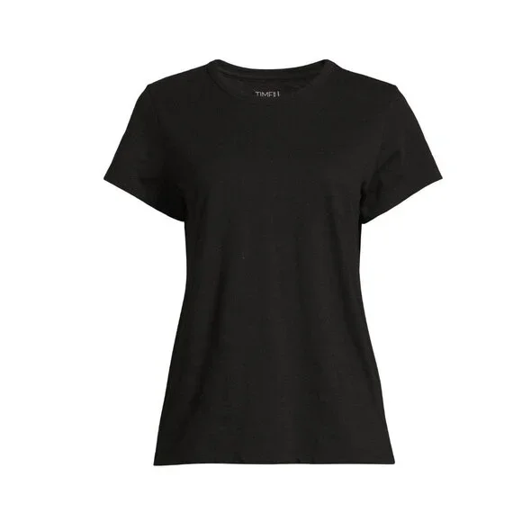 NWT Time and Tru Women’s Slub Jersey Crewneck Tee Size XXXL (22) - Black - Picture 5 of 5